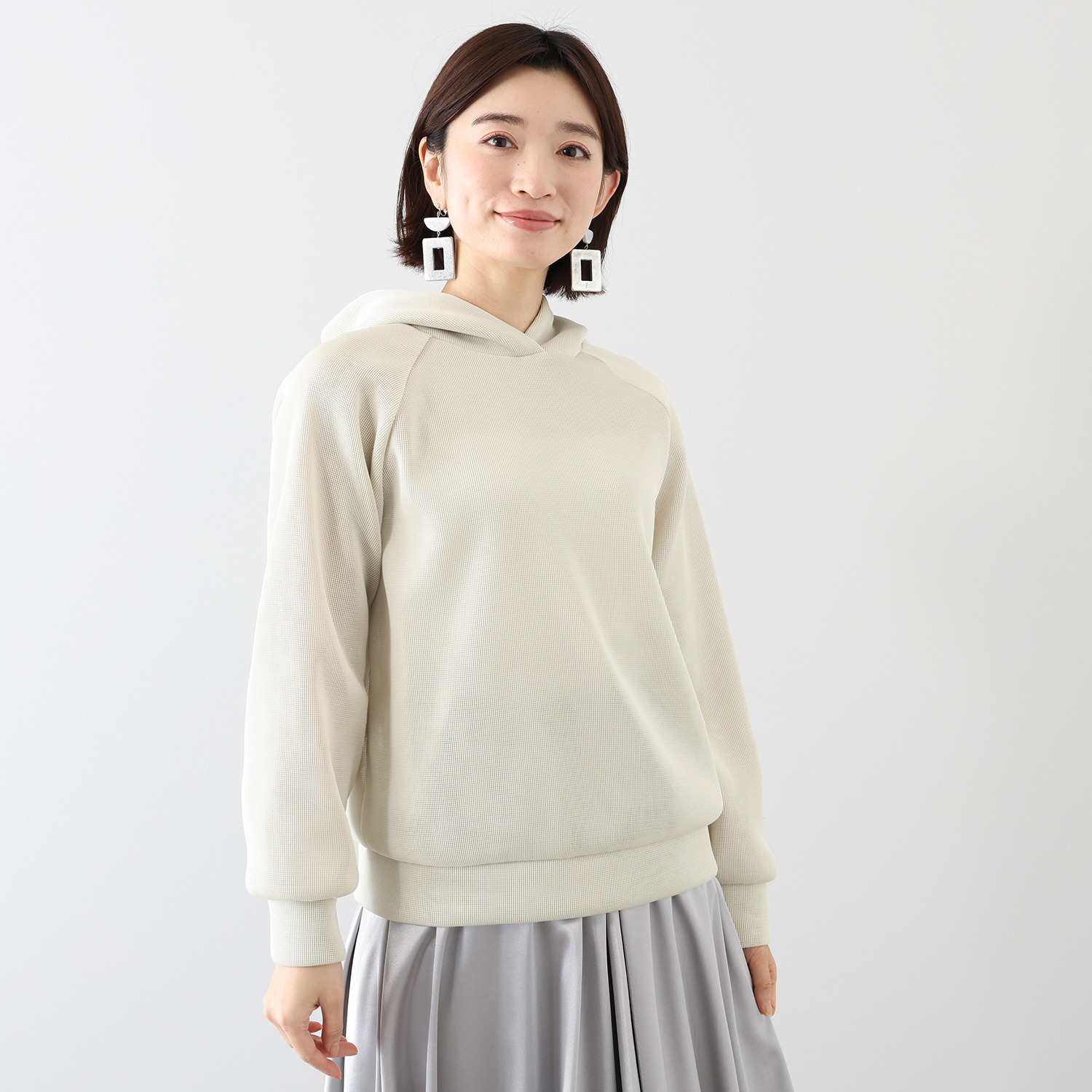 アンリック　オー　ブルー シアーメッシュダンボール ラグランスリーブ 大人パーカー