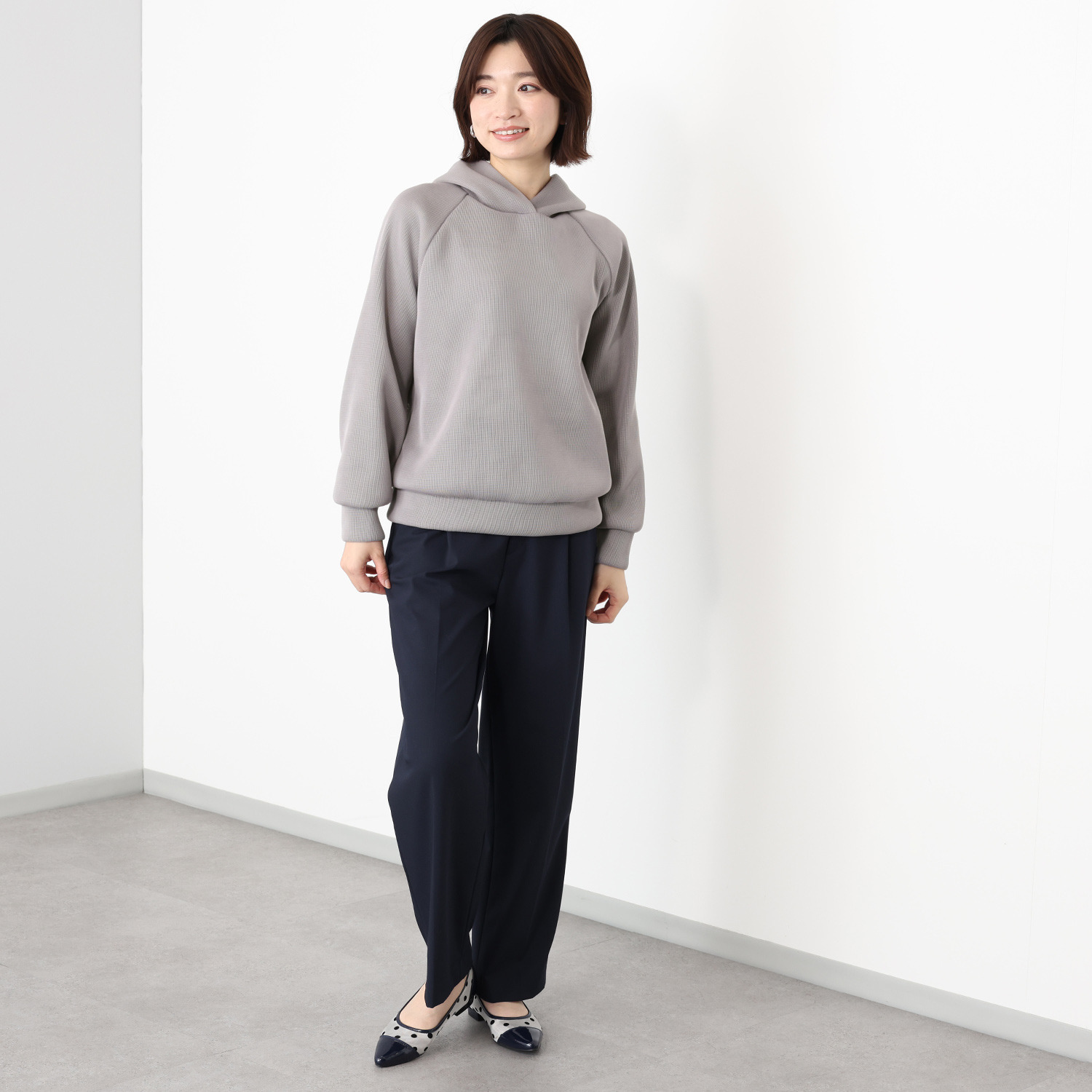 アンリック　オー　ブルー シアーメッシュダンボール ラグランスリーブ 大人パーカー