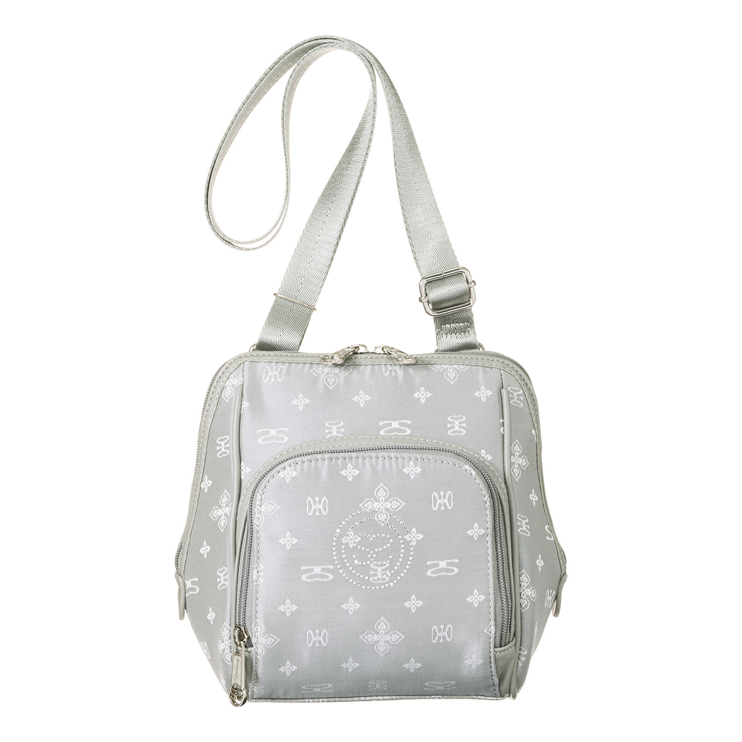 サボイ たっぷり収納！ モノグラムジャガード 軽量ミニショルダーバッグ