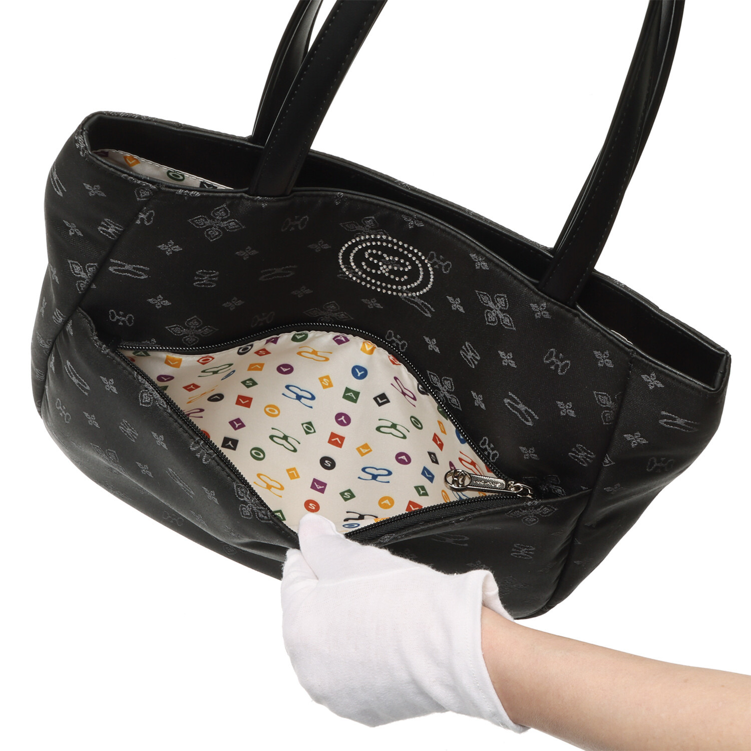 サボイ デイリーに活躍！ モノグラムジャガード 軽量トートバッグ