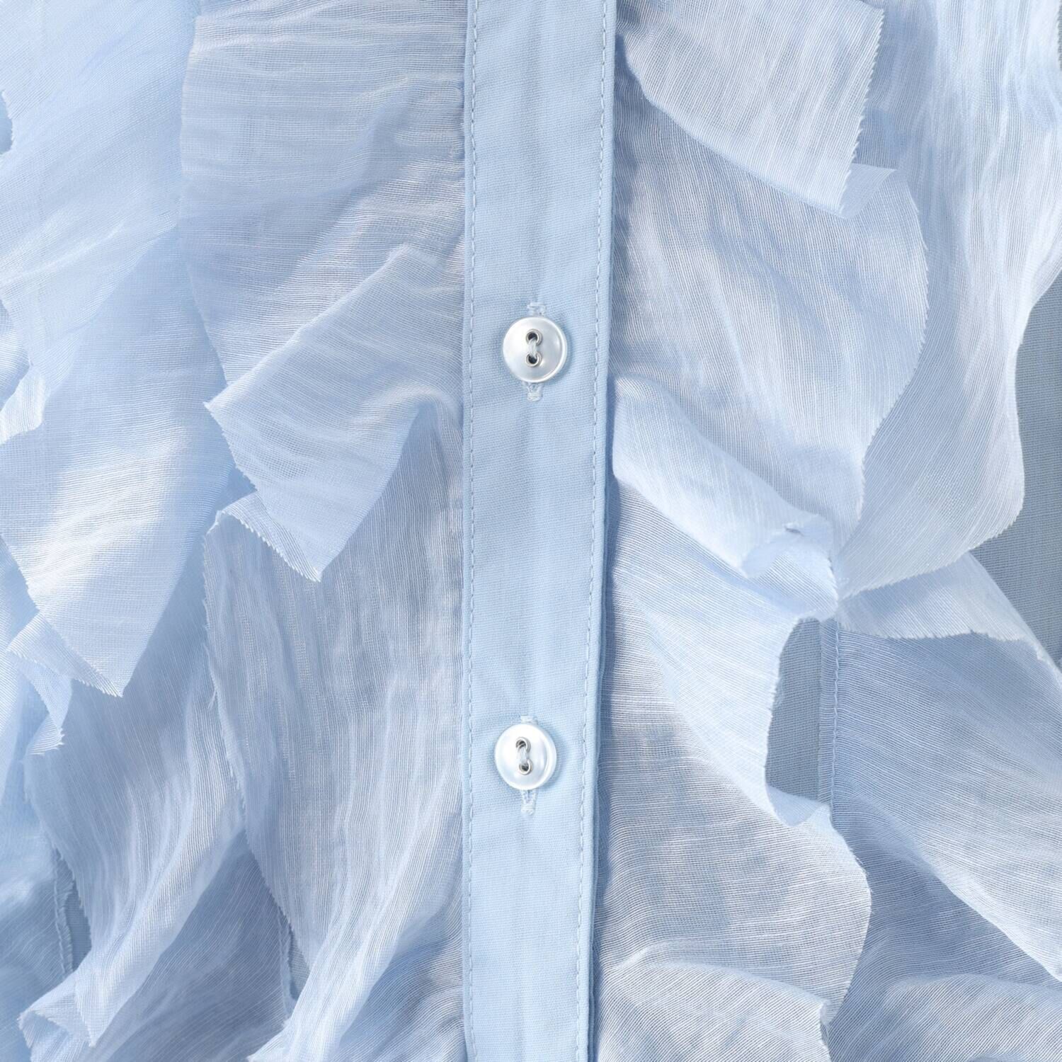 アンブリエ 異素材フリル デザインブラウス