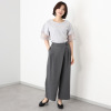 アンブリエ 美ライン ラップ風 ワイドパンツ