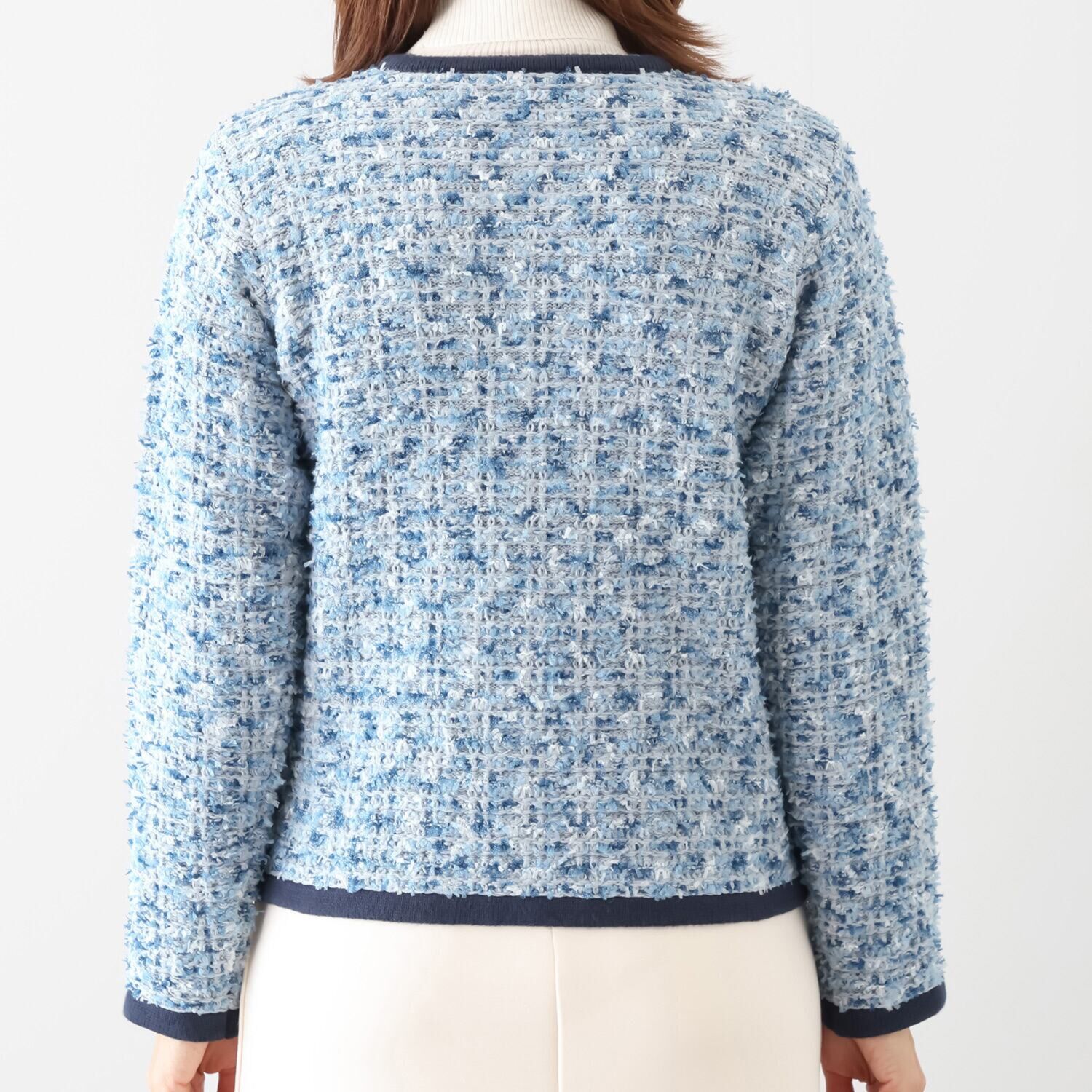 アンブリエ ミックスツイード ニットジャケット