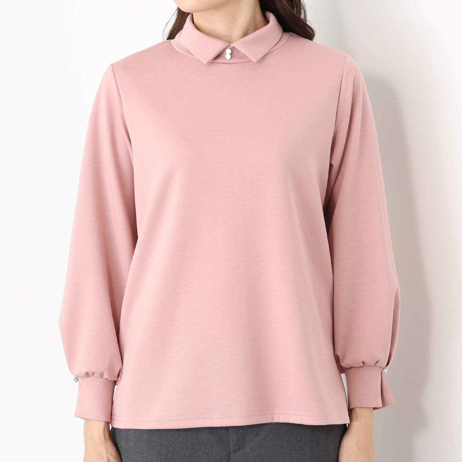 アンブリエ 着回し力抜群 襟アクセント プルオーバー