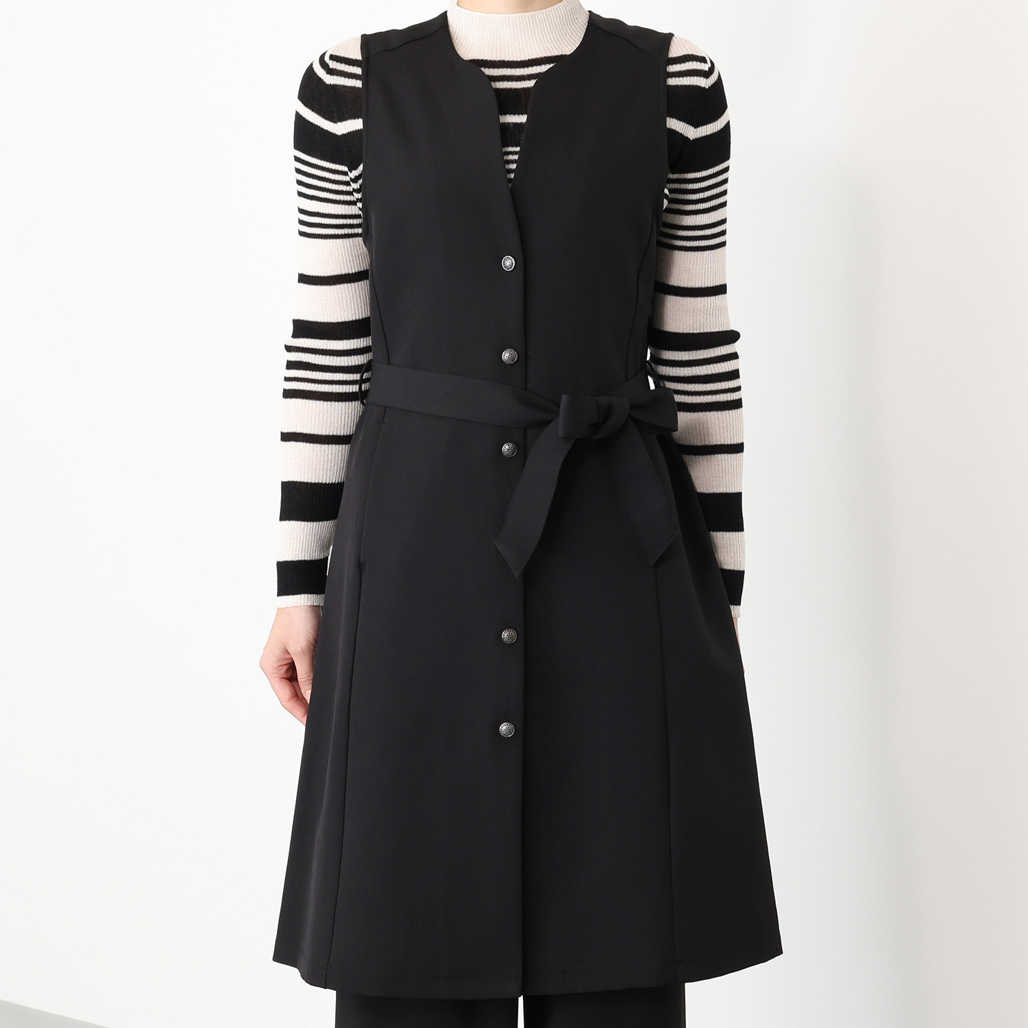 アンブリエ 共布ベルト付 ロングジレ