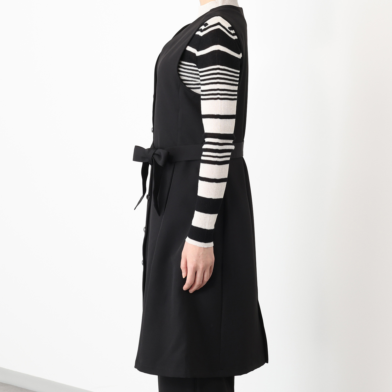 アンブリエ 共布ベルト付 ロングジレ