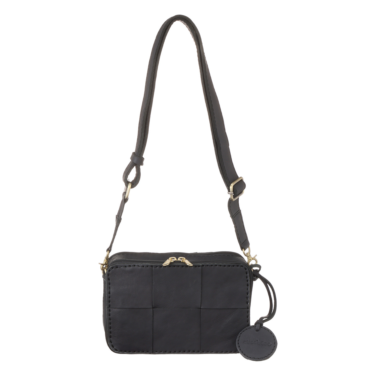 ズッケロ お財布機能付 牛革メッシュ ボックス型 ２ウェイショルダーバッグ