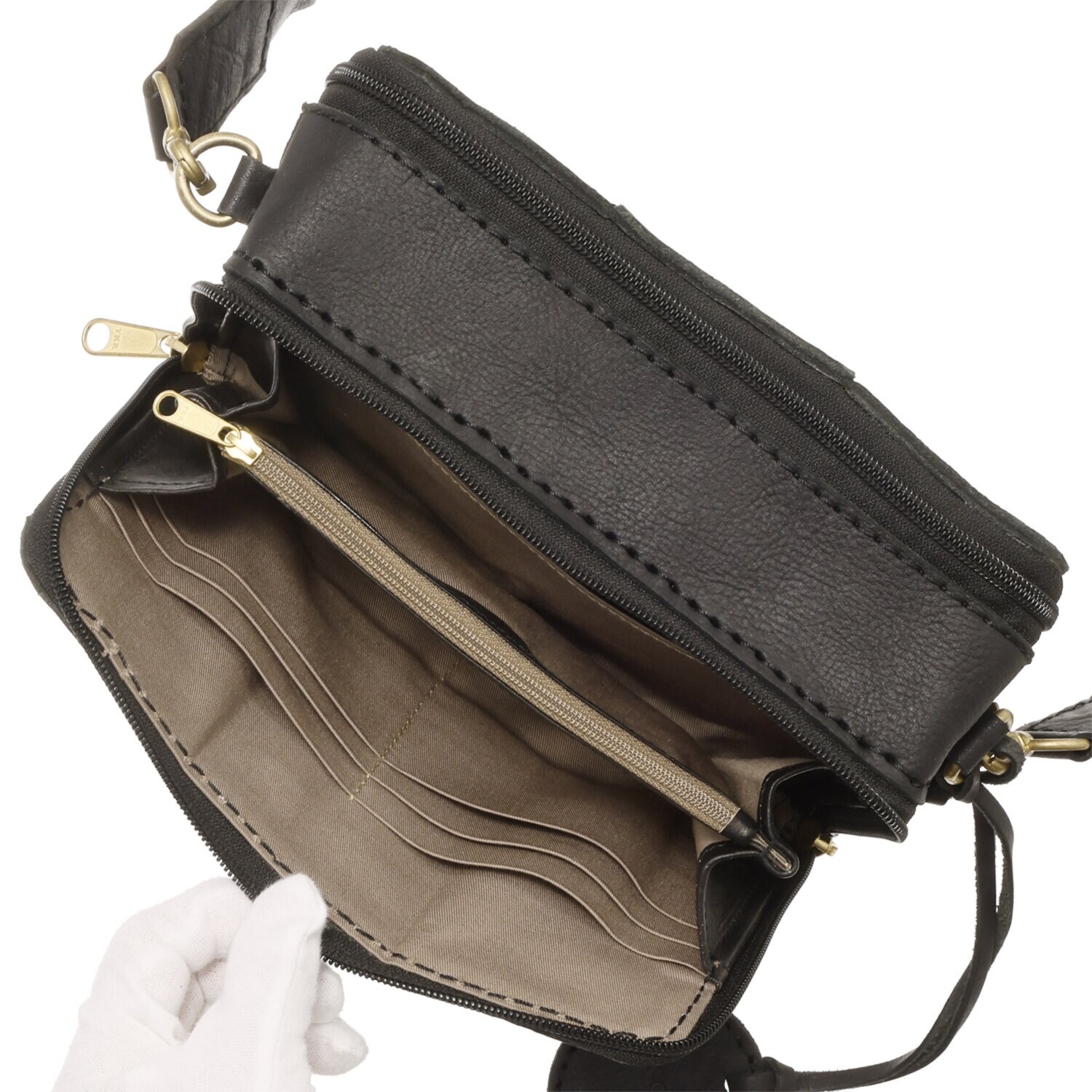 ズッケロ お財布機能付 牛革メッシュ ボックス型 ２ウェイショルダーバッグ