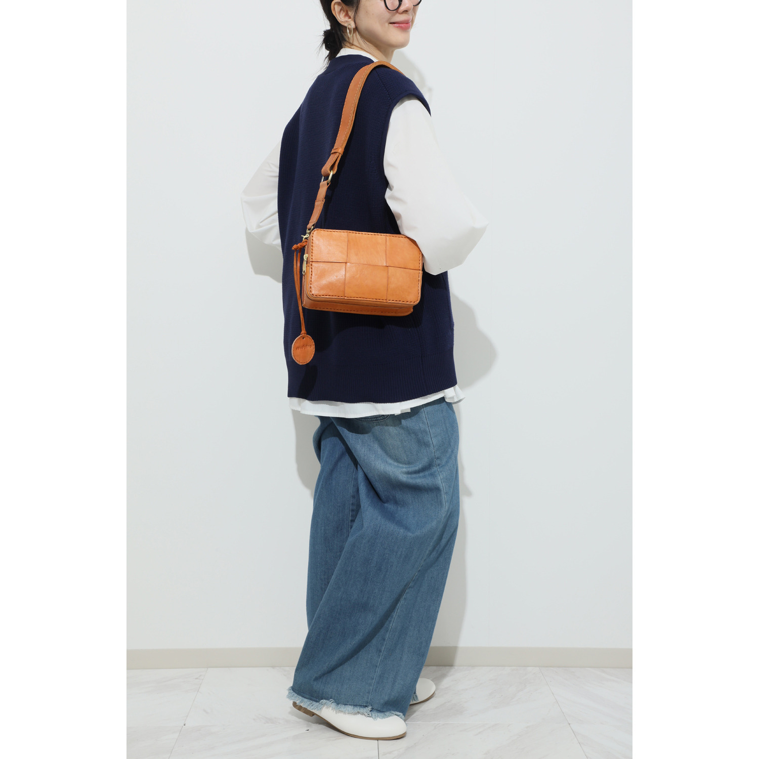 ズッケロ お財布機能付 牛革メッシュ ボックス型 ２ウェイショルダーバッグ