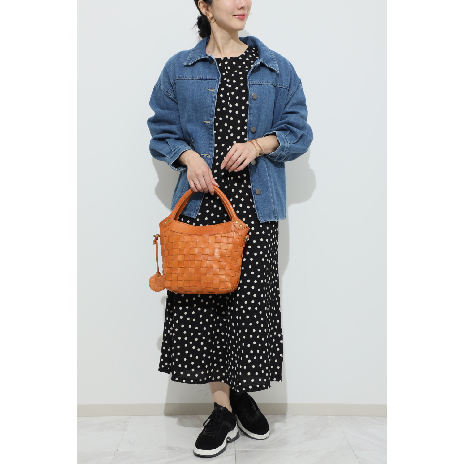 ズッケロ 牛革メッシュ あおり仕様 ２ウェイハンドバッグ