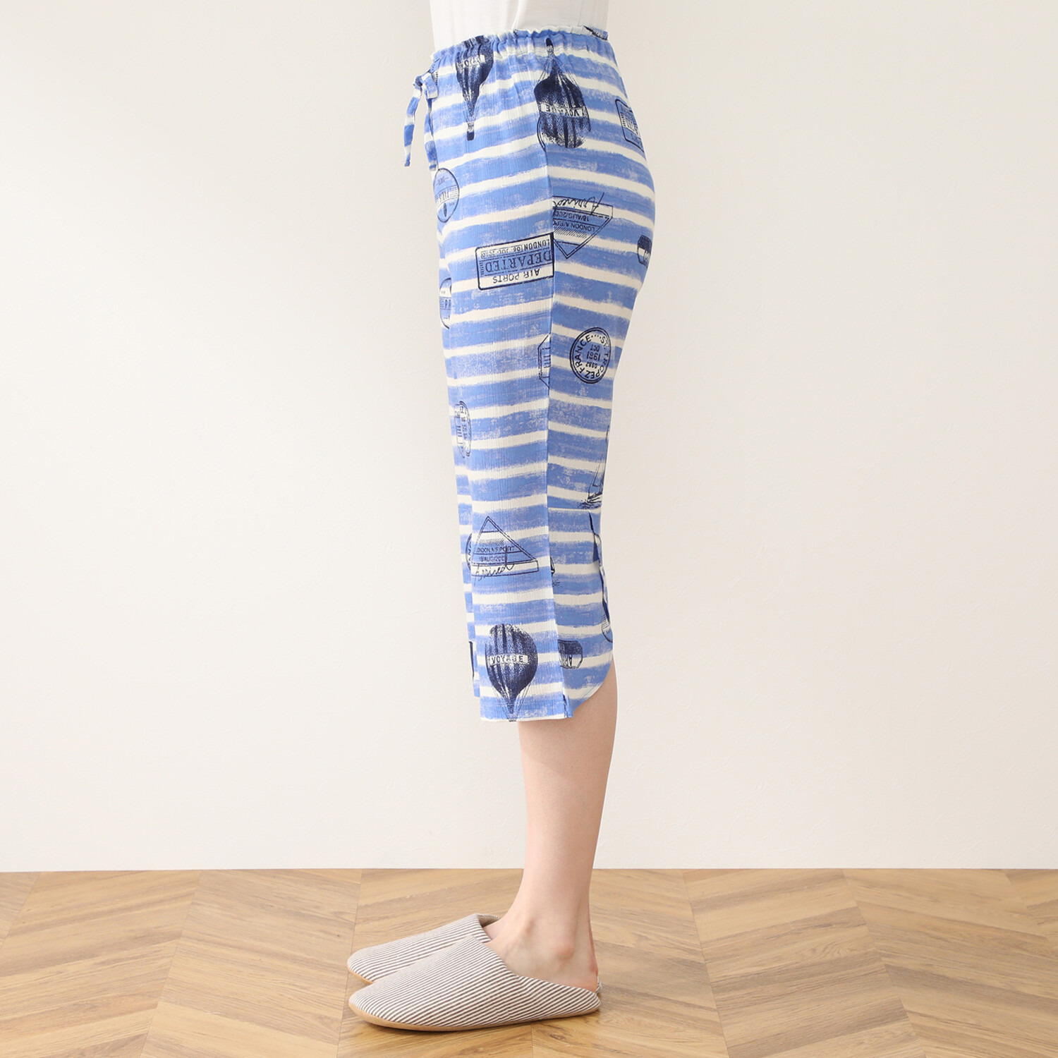 リラキュート カラーはお任せ！ お楽しみ袋 吸水速乾 綿１００％クレープ素材 ワンピース＆七分丈パンツ ２組セット