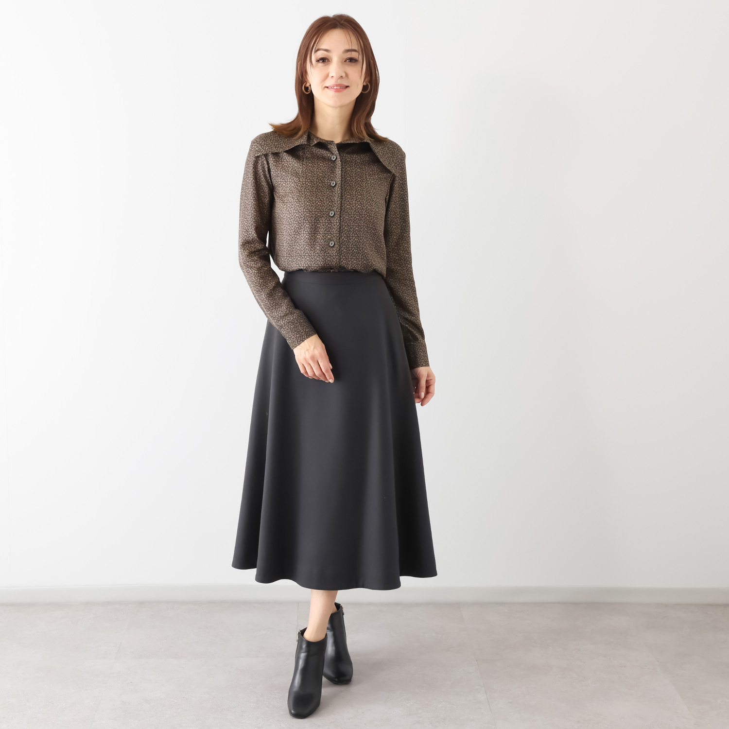 ジュンコ　シマダ オリジナルプリント プティペイズリー柄 ブラウス