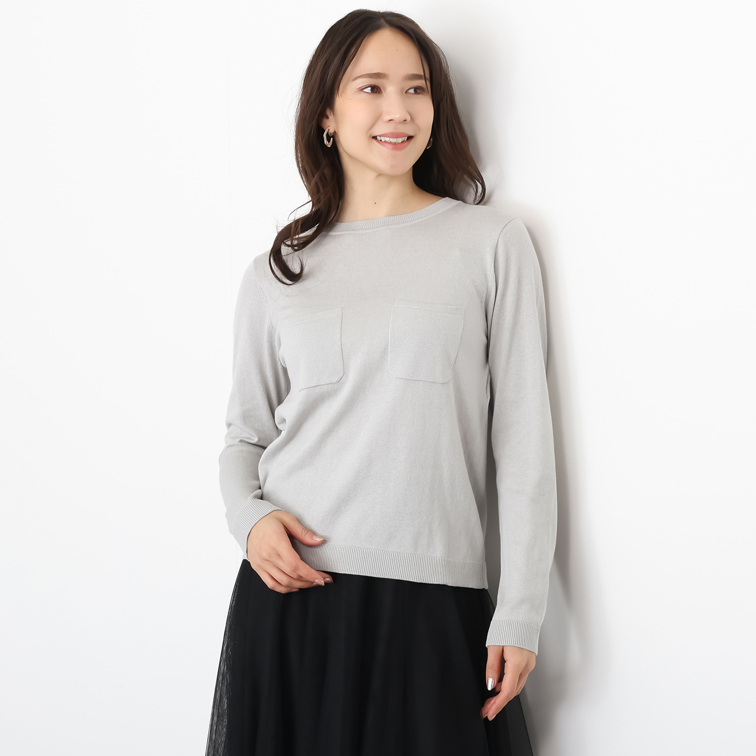 ジュンコ　シマダ シルクコットン ニットプルオーバー