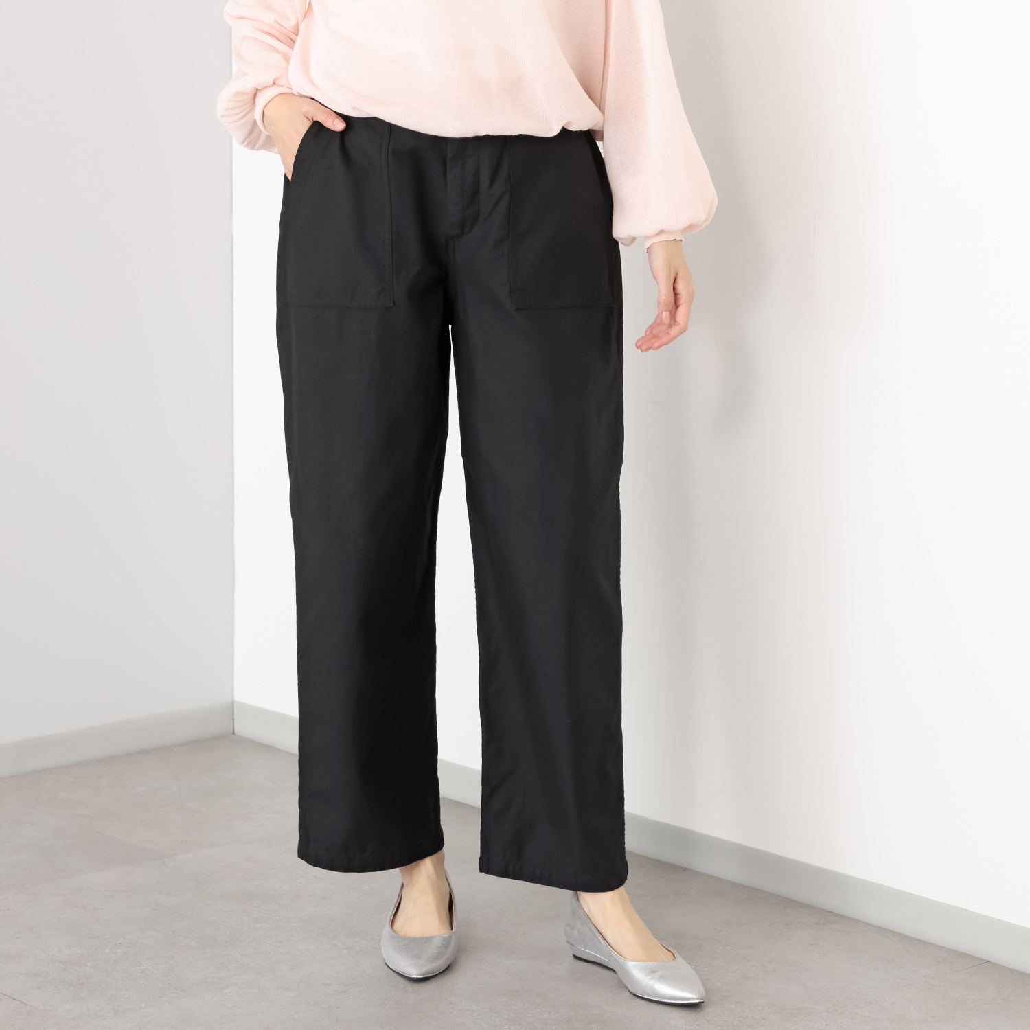 亀　恭子セレクト！ ザ　ブルー 日本製生地使用 コットン１００％ バックサテン 本格ベイカーパンツ