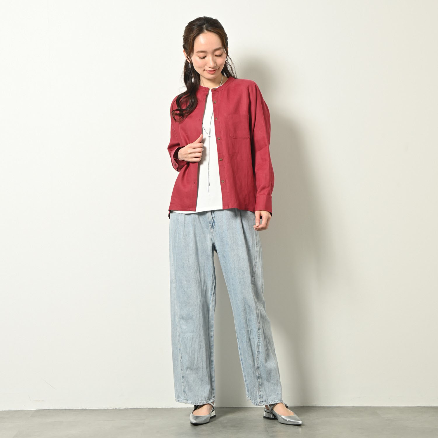 ゼラールスポーツ フレンチリネン１００％ しなやか＆ソフト仕上げ ドルマンデザイン ミディシャツ