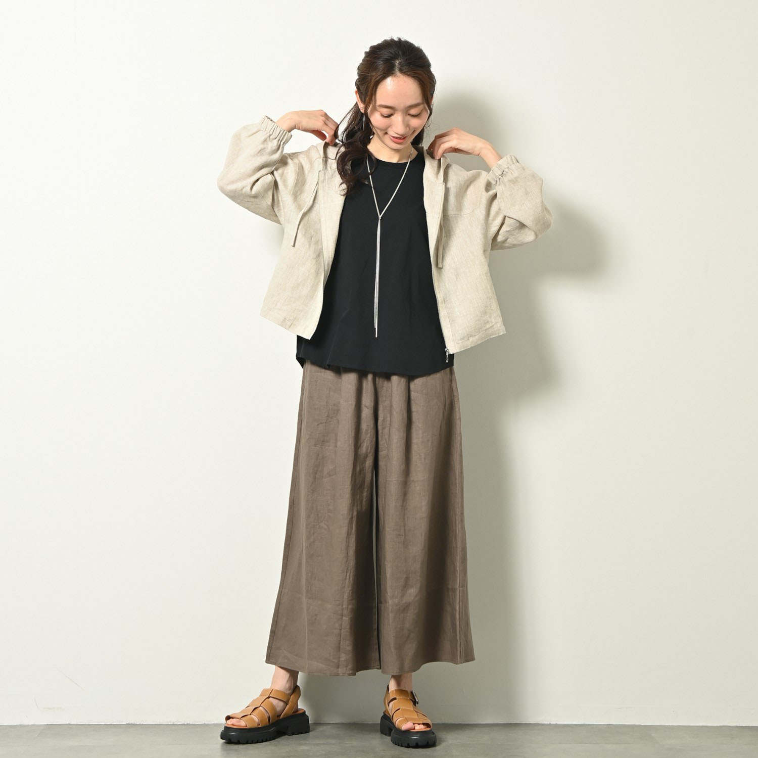 ゼラールスポーツ 強撚コットン 天竺ジャージー リブコンビタンクトップ