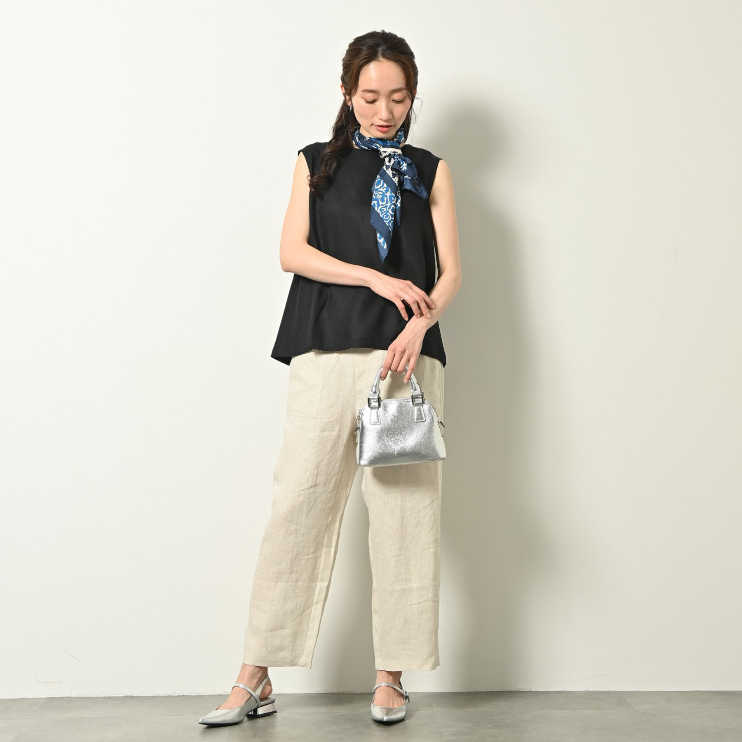 ゼラールスポーツ フレンチリネン１００％ しなやか＆ソフト仕上げ ポケットアクセント ストレートパンツ