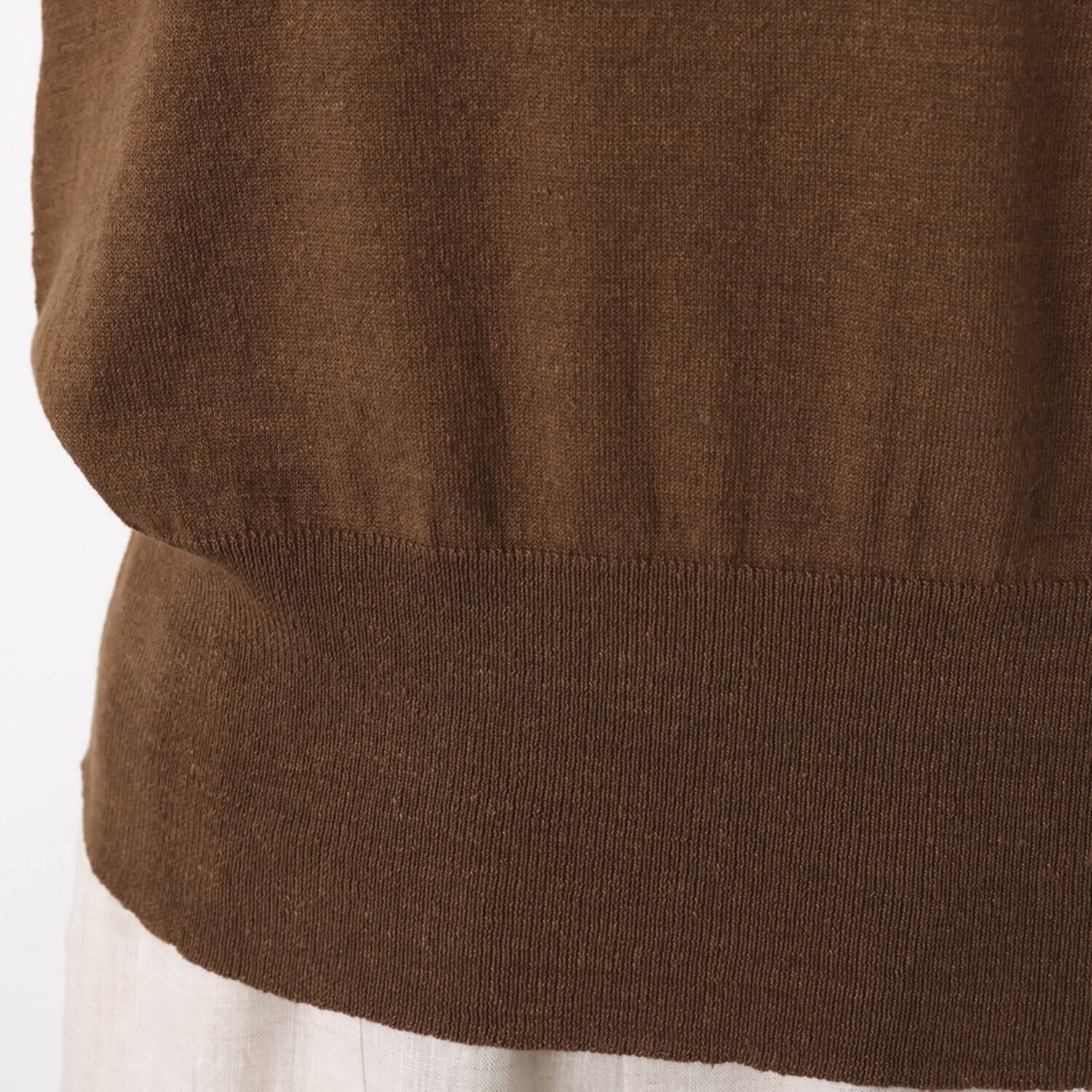 ゼラールスポーツ ウォッシャブル フレンチリネン混 プレーティング天竺 ニットＴシャツ