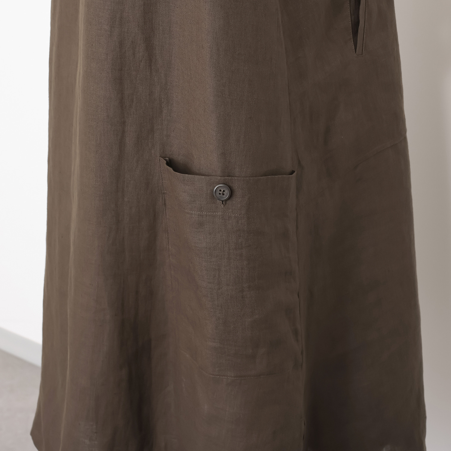 ゼラールスポーツ フレンチリネン１００％ しなやか＆ソフト仕上げ ポケットデザイン ロングジレ