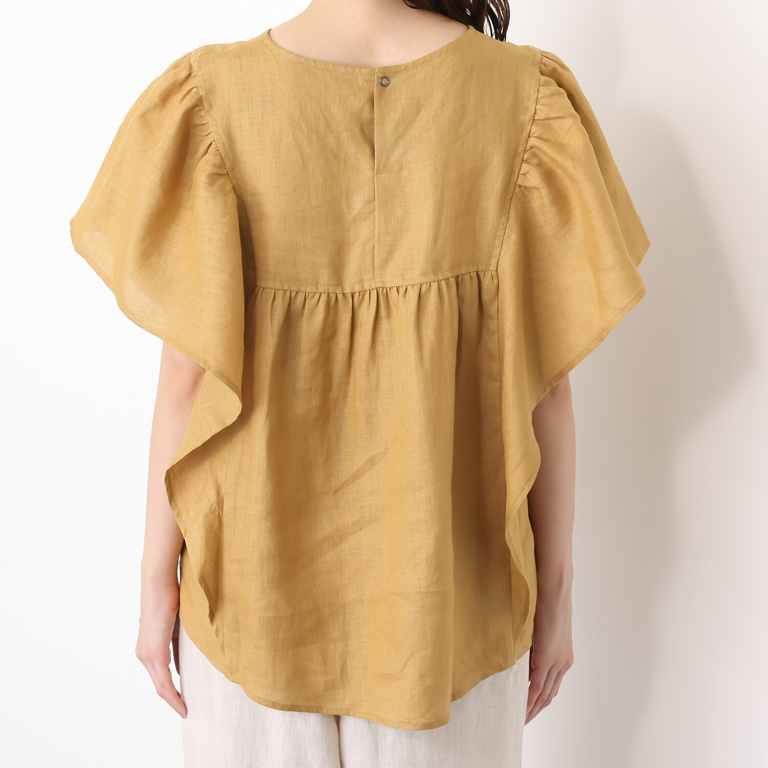 ゼラールスポーツ フレンチリネン１００％ しなやか＆ソフト仕上げ フレアースリーブ ブラウスプルオーバー