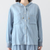 オン　ザ　エッジ 通年使える！ 重ねても映える！ こだわりのシアーデニム パーカーブラウスシャツ