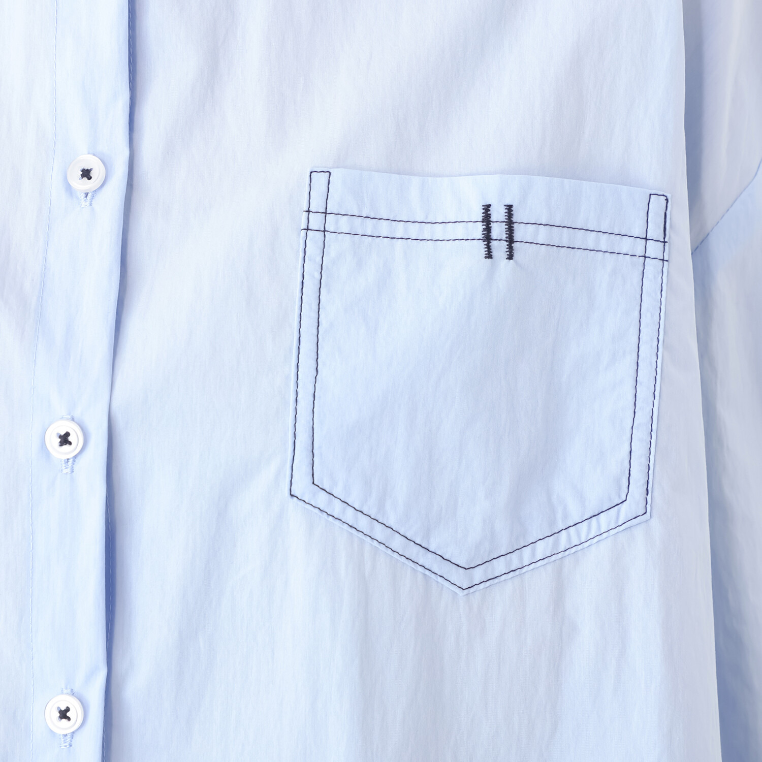 スタイル・ラヴィー ラインテープ＆ ポケットステッチ アクセント ドローストリングシャツ