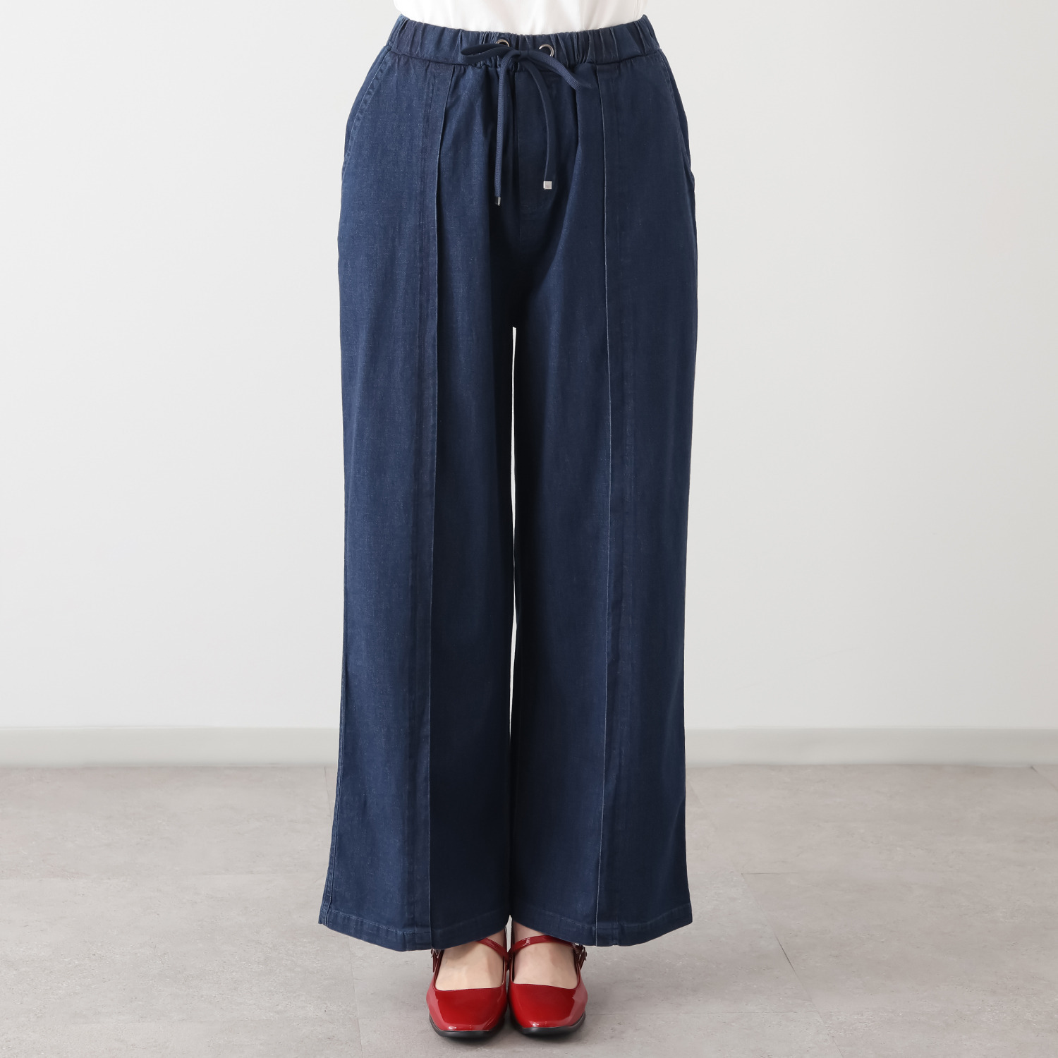 スタイル・ラヴィー タックアクセント 真夏もＯＫ セルデニムパンツ
