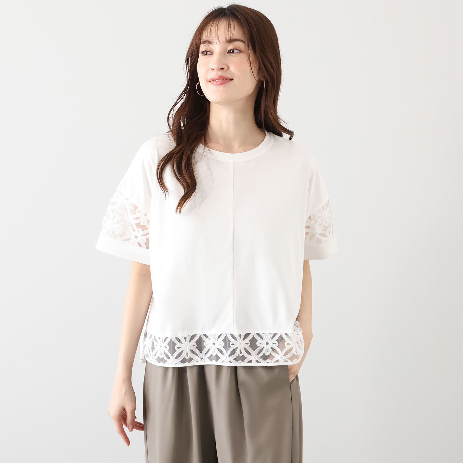 スタイル・ラヴィー テープレースアクセント さらっとエレガンスに ヘビロテプルオーバー