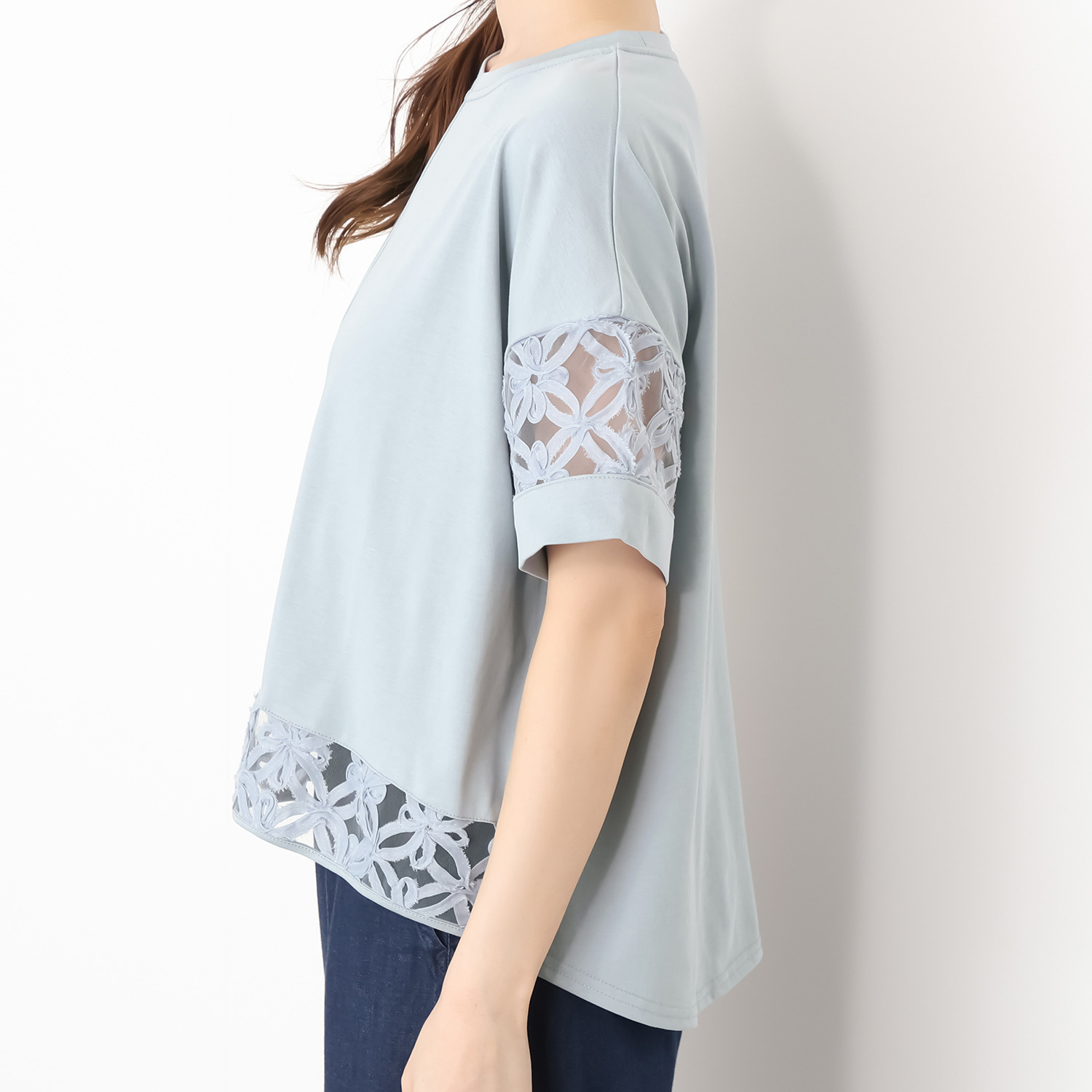 スタイル・ラヴィー テープレースアクセント さらっとエレガンスに ヘビロテプルオーバー