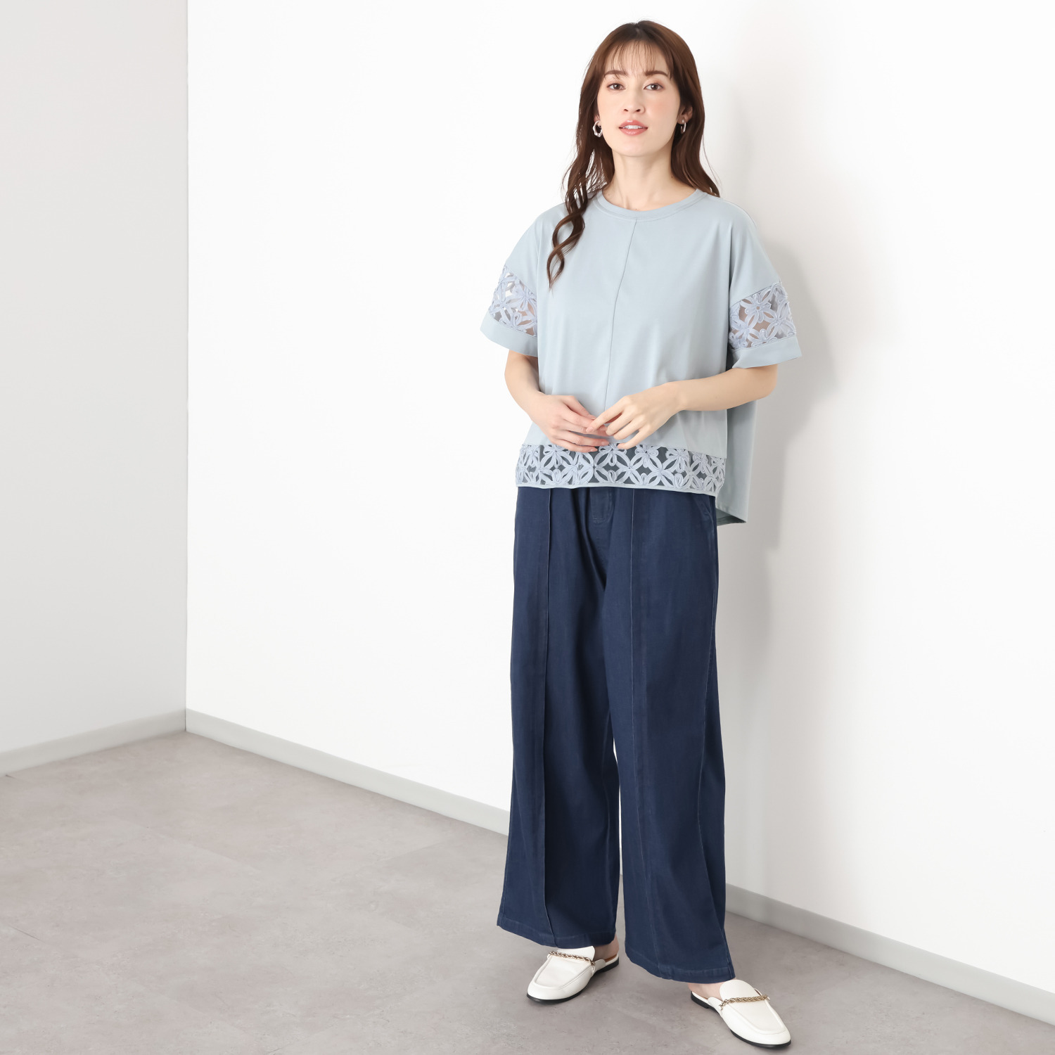 スタイル・ラヴィー テープレースアクセント さらっとエレガンスに ヘビロテプルオーバー