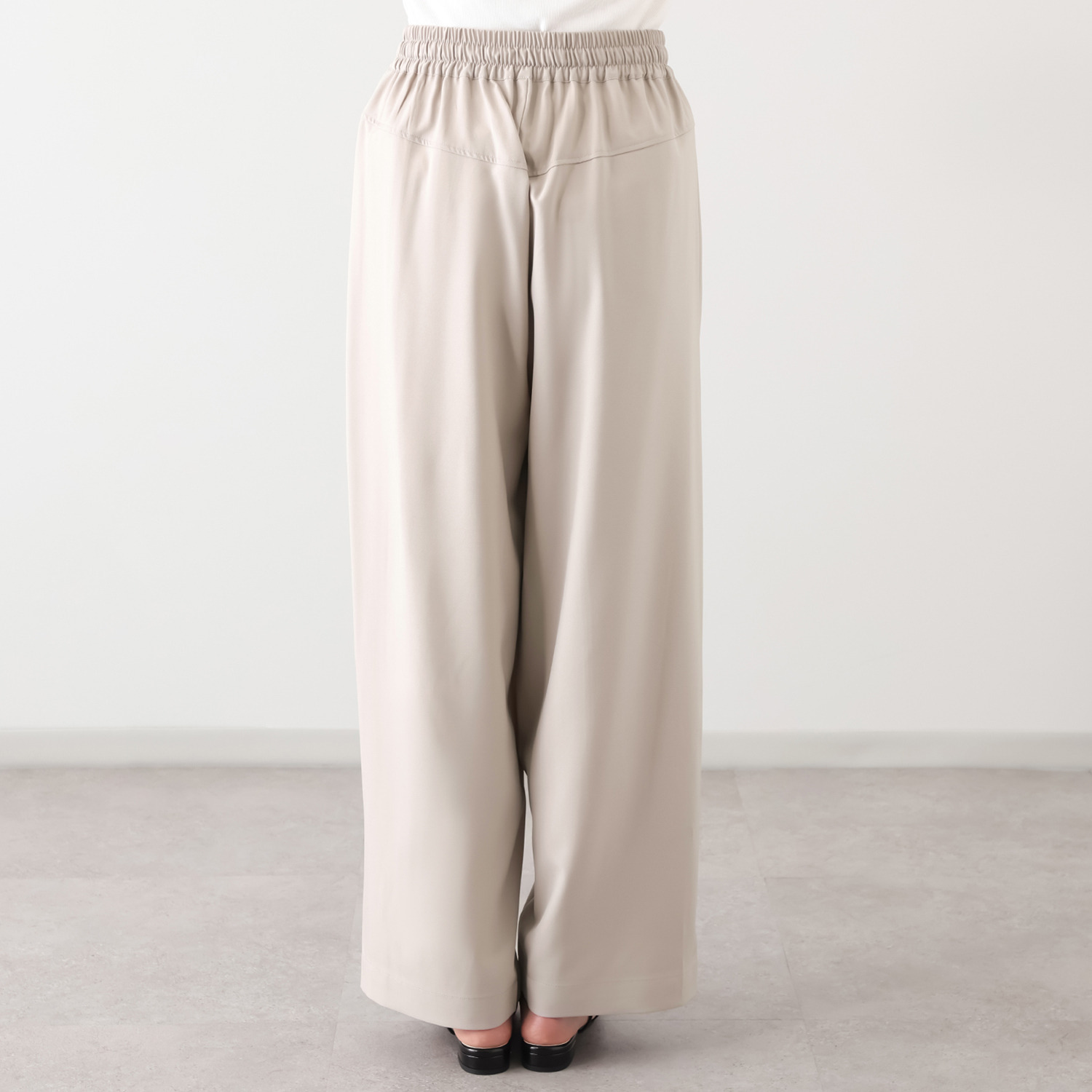 スタイル・ラヴィー 切替アクセント ストレッチが効いた イージーパンツ