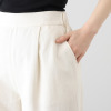 元町ゼラール フランス産リネン使用 ライトオンスデニム きれいめワイドストレート パンツ