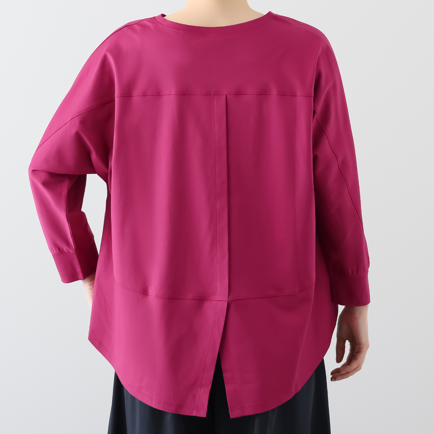 元町ゼラール ギザコットン１００％ プレミアムスムース ラウンドフォルム ドルマンスリーブ チュニックプルオーバー