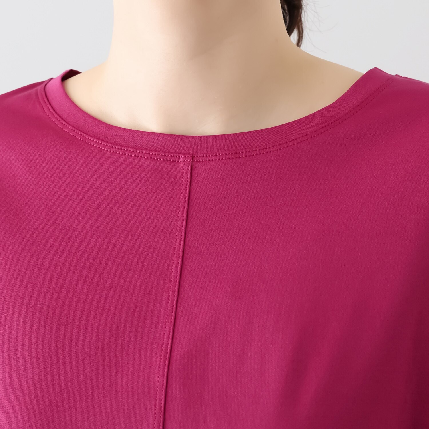 元町ゼラール ギザコットン１００％ プレミアムスムース ラウンドフォルム ドルマンスリーブ チュニックプルオーバー