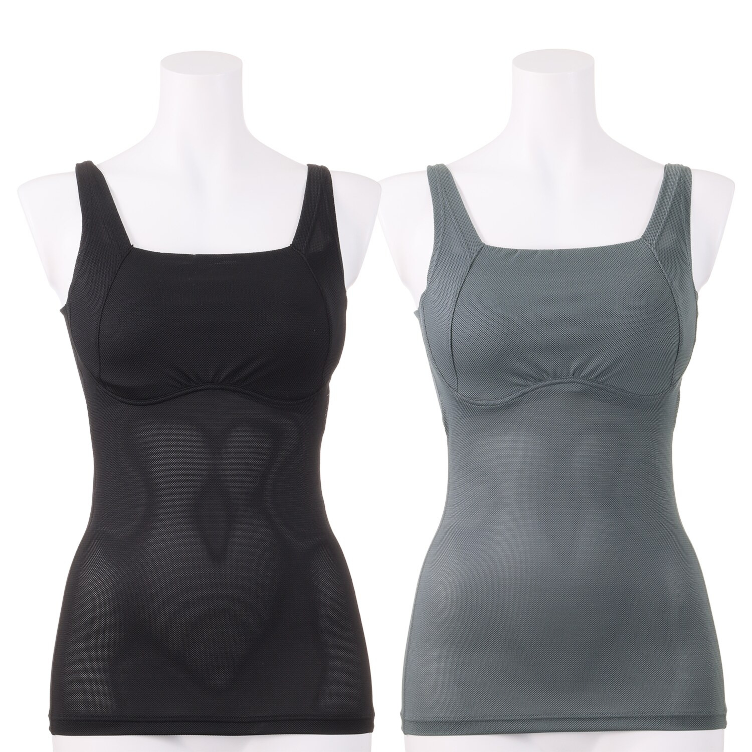 きれいになろう！ 爽やかメッシュ調 ワイヤーで美バストメイク ブラキャミ２枚セット