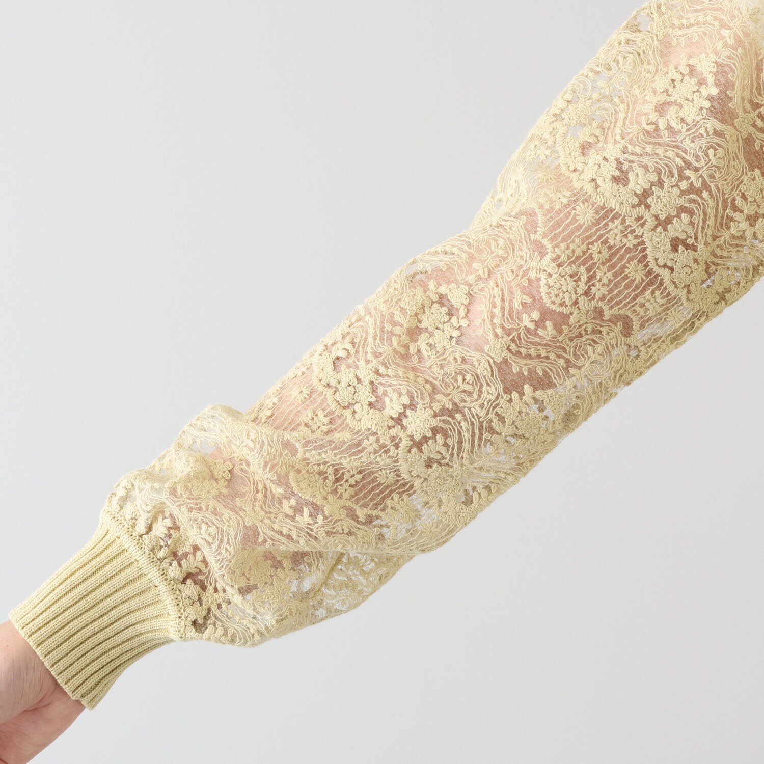 アトリエ　クース 日常を華やかに彩る スカラップレース× ニット カーディガン