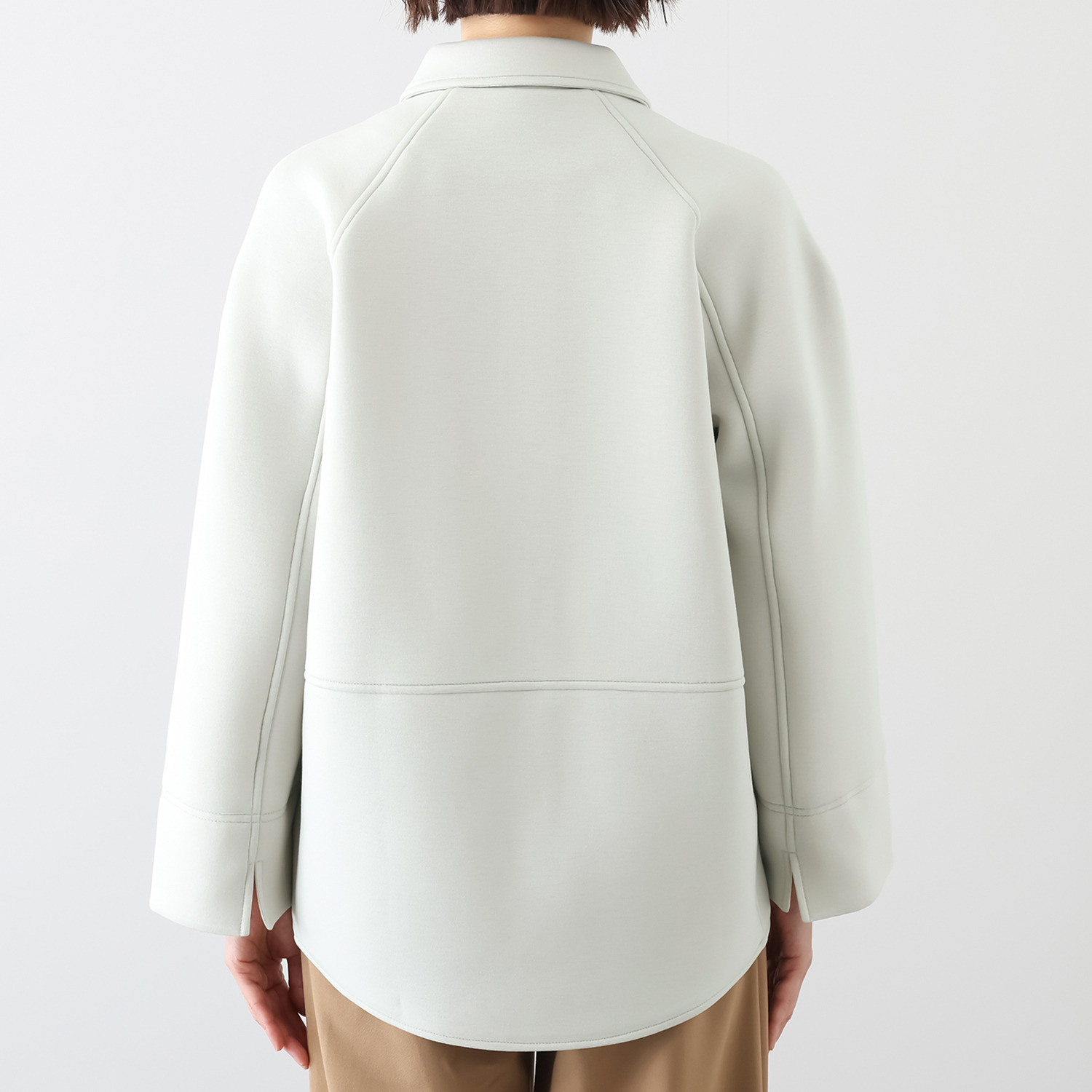 リサリサ ソフトダンボール バックラグランスリーブ シャツカラーブルゾン