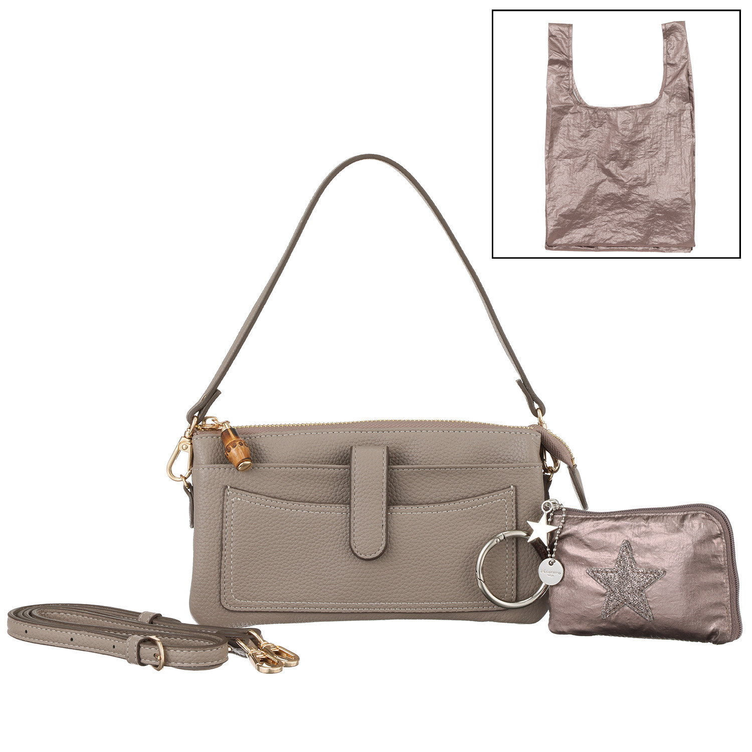 ピソラロ ５層で大容量！ やわらかウォレットバッグ ＜エコバッグＳセット＞