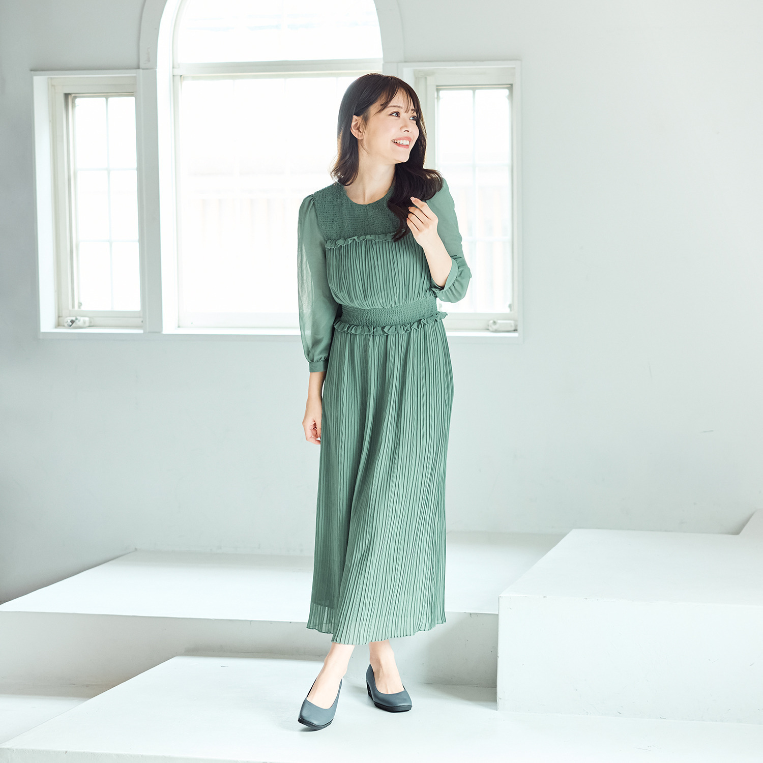 フィグリーノ 日本製　はっ水牛革 柔らか仕立て　超軽量 リラックスパンプス