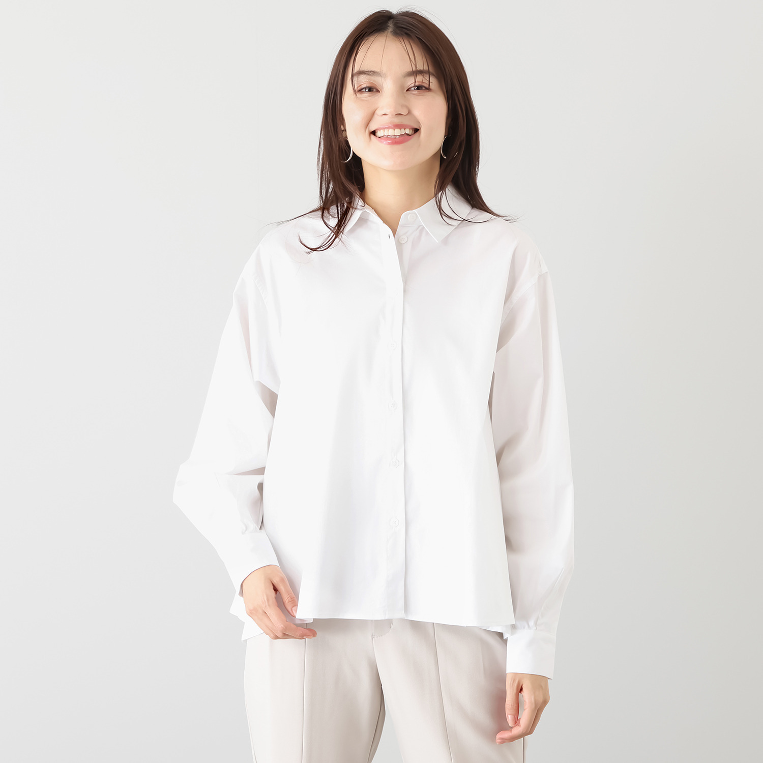 アペーナ バックリボンアクセント 大人シャツブラウス