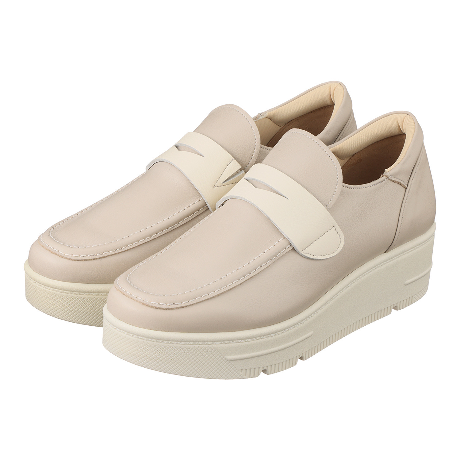 マイレ 日本製 はっ水 カーフ 厚底ローファー