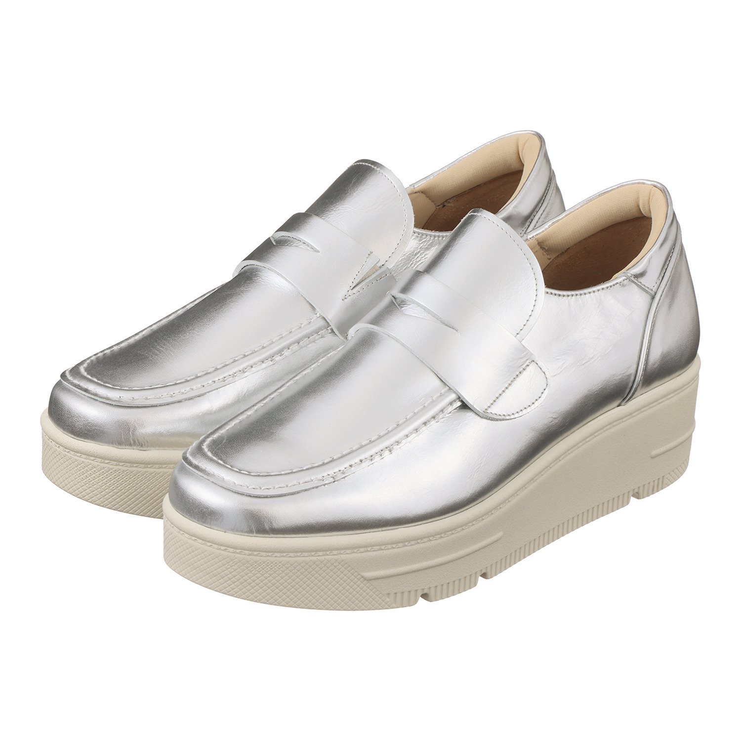 マイレ 日本製 はっ水 カーフ 厚底ローファー