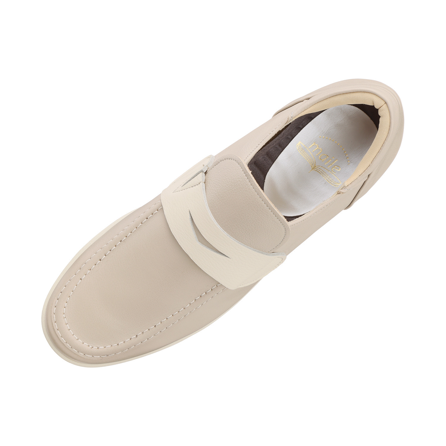 マイレ 日本製 はっ水 カーフ 厚底ローファー