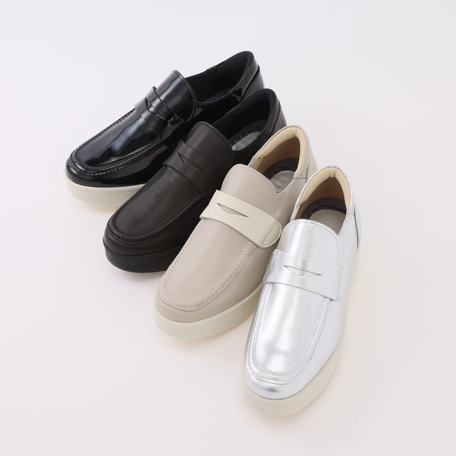 マイレ 日本製 はっ水 カーフ 厚底ローファー