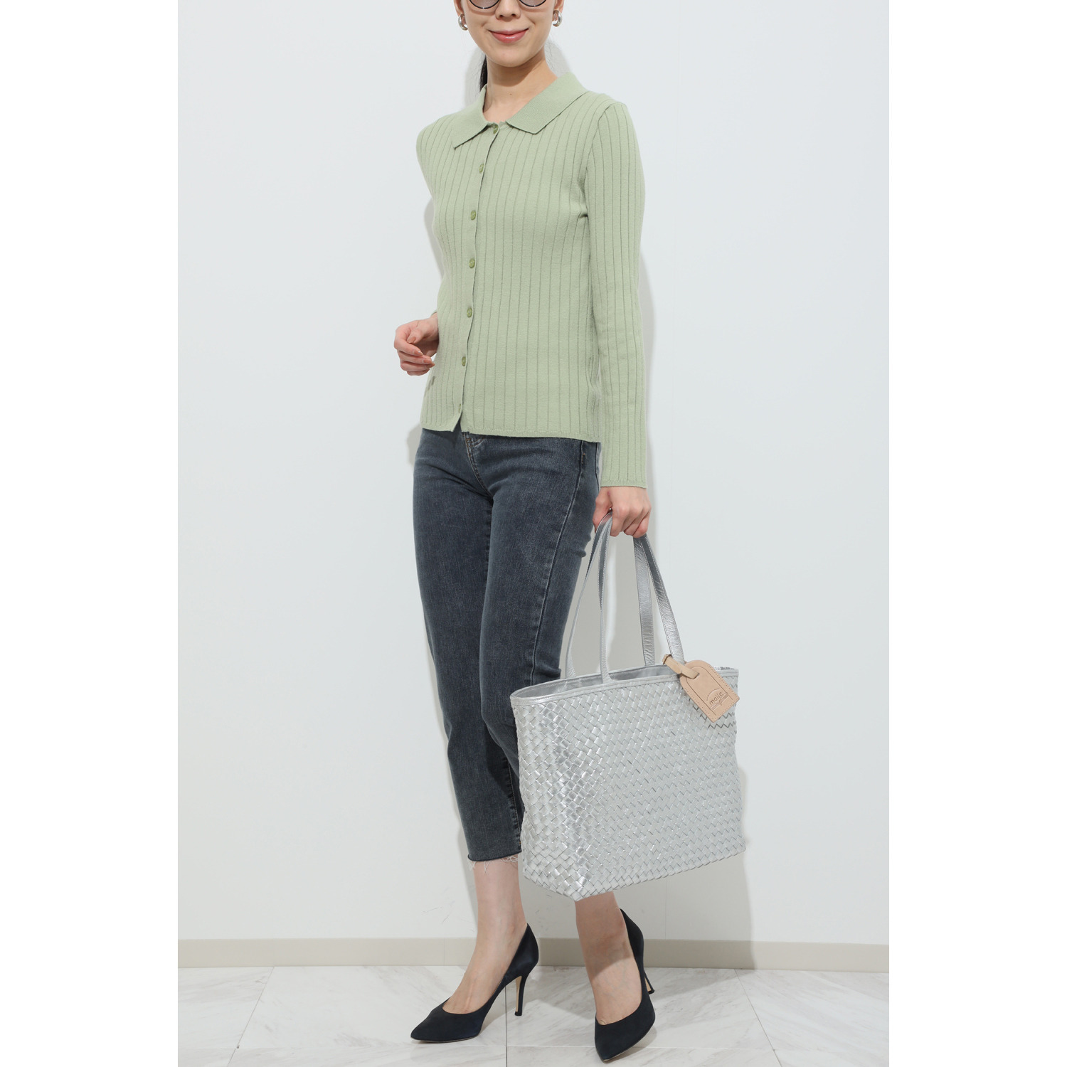 マイレ はっ水カーフ メッシュトートバッグ