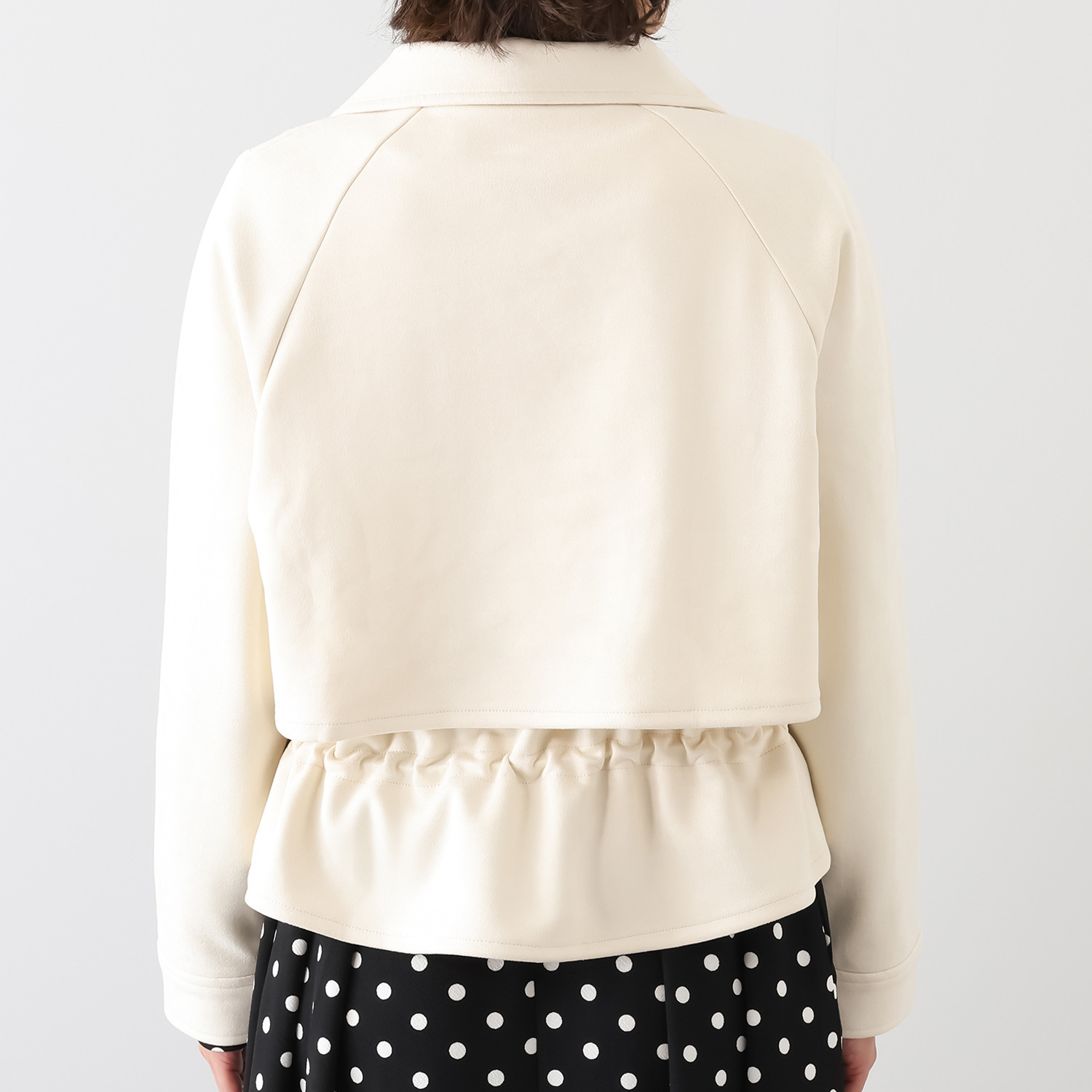 パルムミミ フェイクスエード ドローストリング付 ショートジャケット