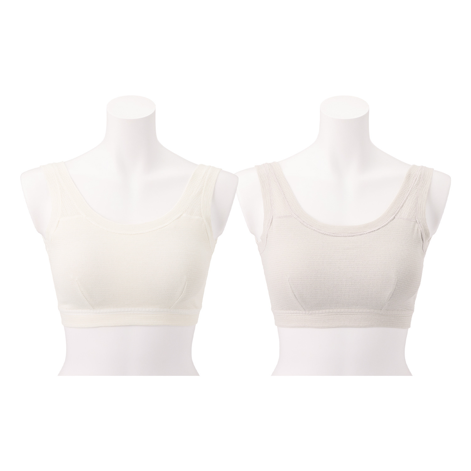 丸福ガーゼ 吸水速乾・抗菌防臭 オーガニックコットン混 ノンワイヤーブラ ２枚セット