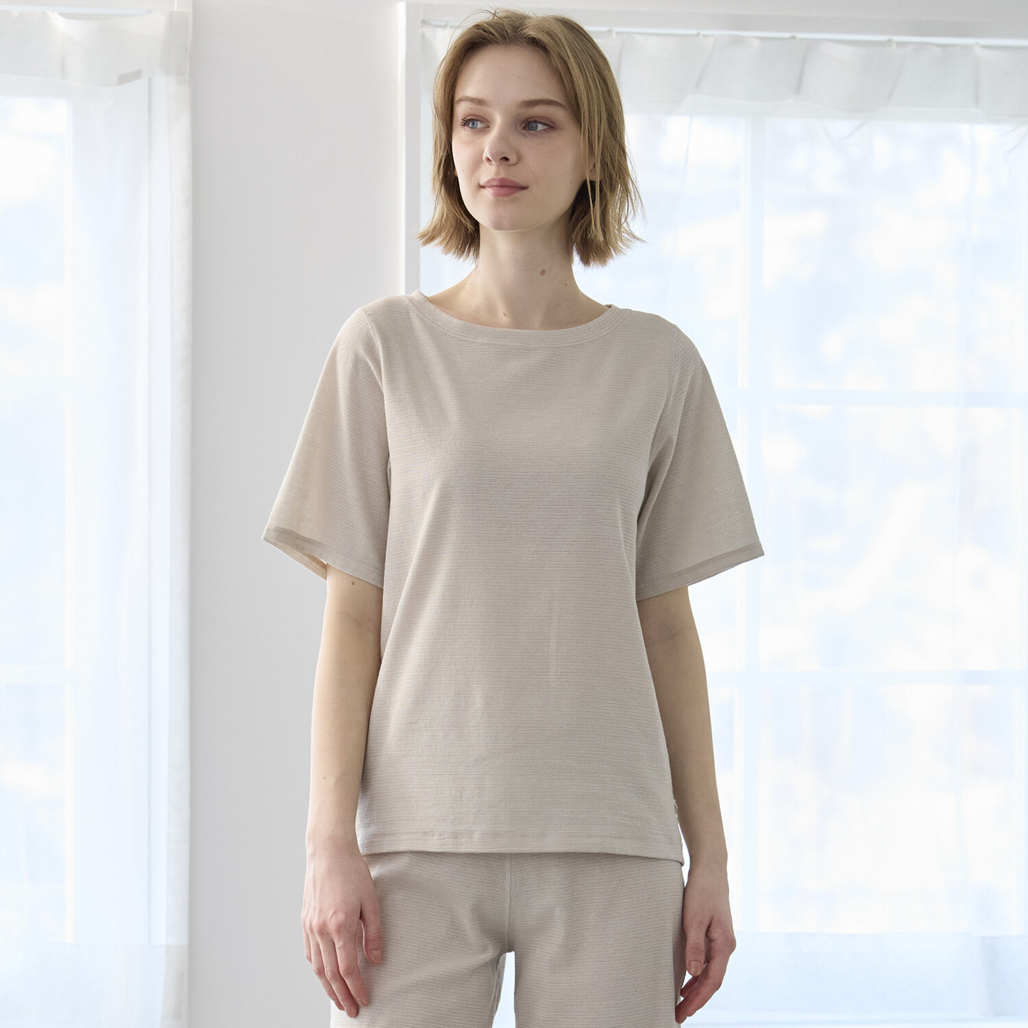 丸福ガーゼ 吸水速乾・抗菌防臭 オーガニックコットン混 半袖Ｔシャツ