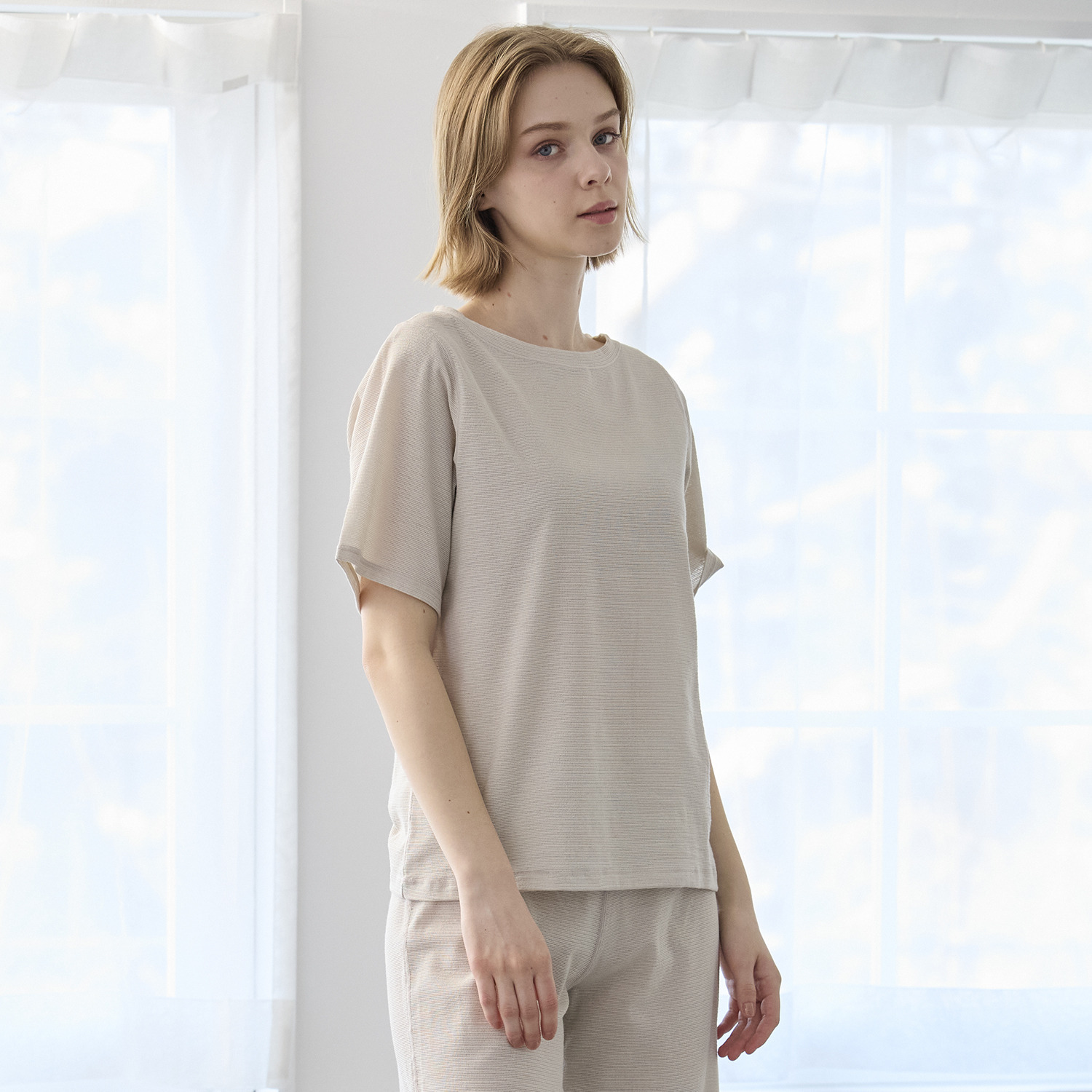 丸福ガーゼ 吸水速乾・抗菌防臭 オーガニックコットン混 半袖Ｔシャツ