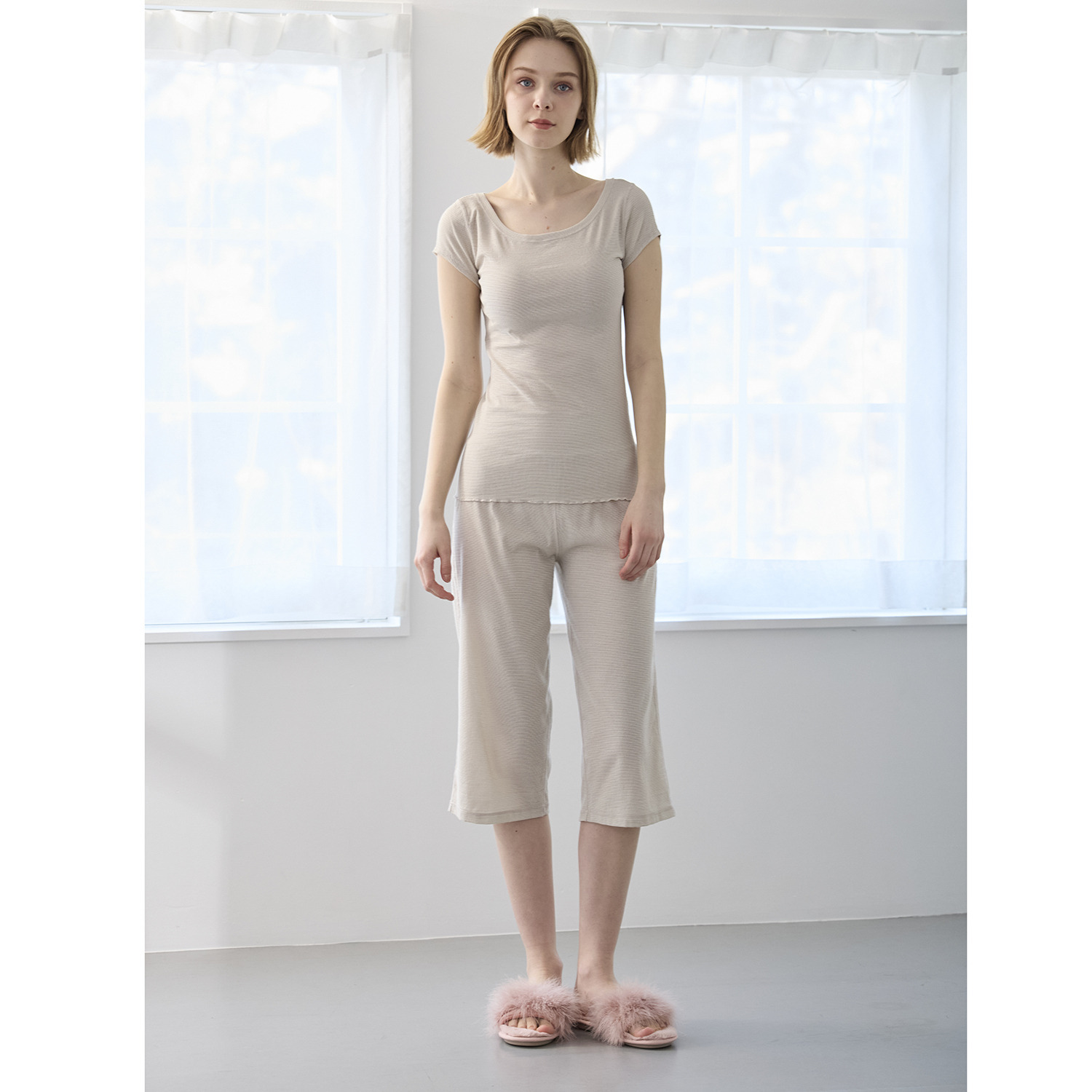 丸福ガーゼ 吸水速乾・抗菌防臭 オーガニックコットン混 フレンチスリーブインナー